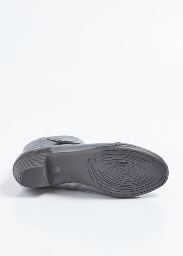 Boots zippées cuir talon décroché Gris
