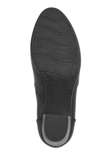 Derbys zippés en cuir lisse à talon Noir