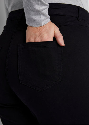Pantalon droit 5 poches coton stretch Noir
