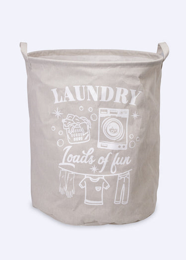 Panier à linge en tissu avec poignées Beige