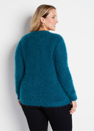 Pull maille douce effet poilu Canard