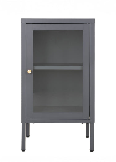 Meuble vitré 1 porte, coloris moyen Gris