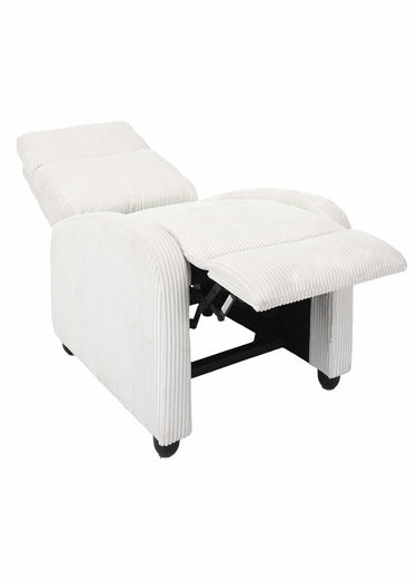 Fauteuil multipositions velours cotelé Blanc Casse
