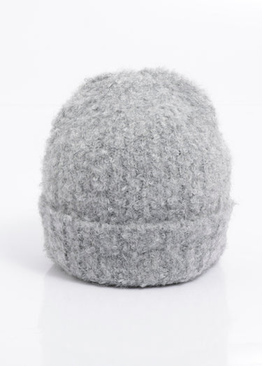 Bonnet cotelé en maille mousseuse Gris