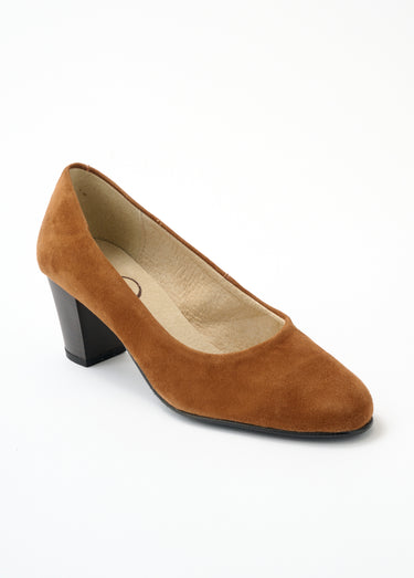 Escarpins cuir bout rond largeur confort Marron