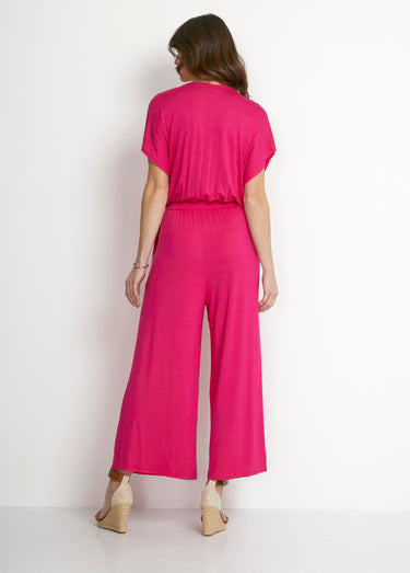 Combinaison jupe-culotte maille extensible Rose