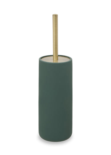 Brosse WC métal brossé et résine Vert