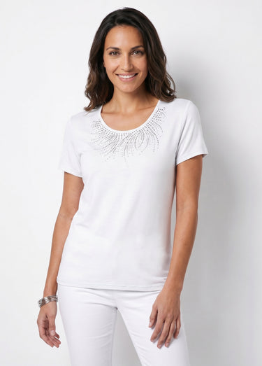 T-shirt court manches courtes Blanc
