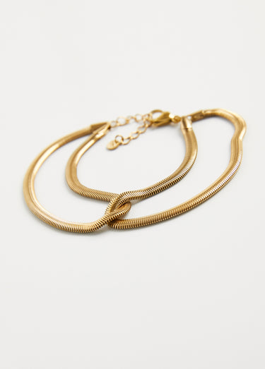Bracelet maille serpent en acier inox Dore