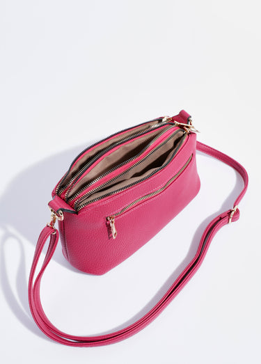 Sac pochette 3 compartiments Framboise