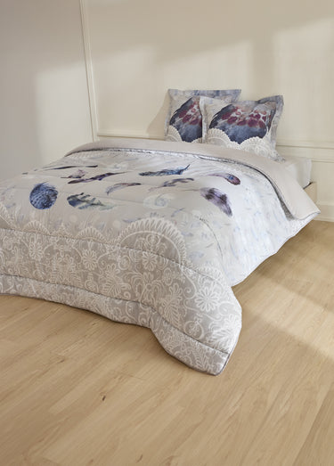 Couette microfibre double face 400 g/m² Imprime Plume