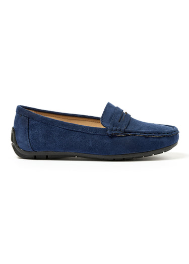 Mocassins aspect daim Marine