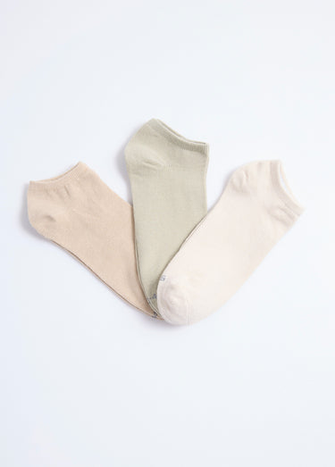 Lot de 3 Socquettes, assorti clair Vert/Beige/Ecru