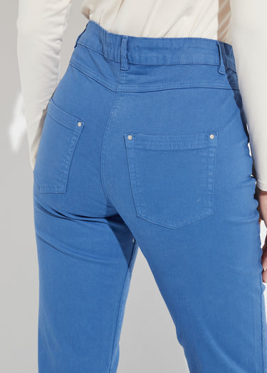 Pantalon droit 5 poches coton stretch Bleu