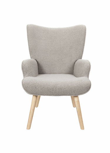 Fauteuil large maille bouclette clair Taupe