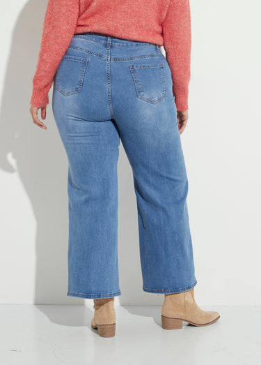 Jean 5 poches extensible coupe large Bleach