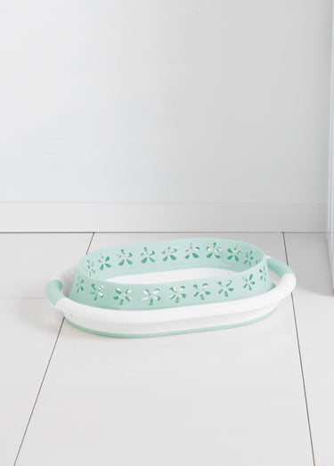 Panier à linge pliable ajouré Vert/Blanc