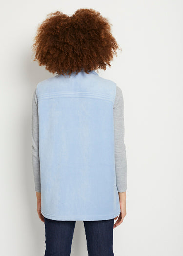 Blouson zippé sans manches polaire Bleu Ciel