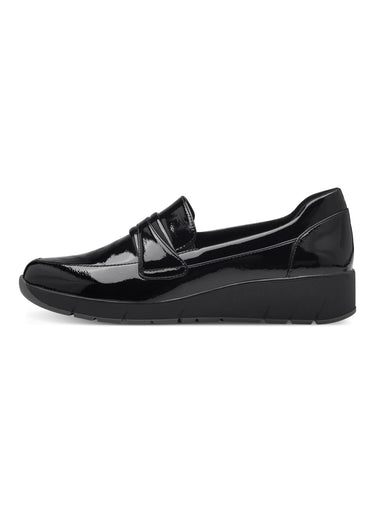 Mocassins vernis compensés Vernis Noir