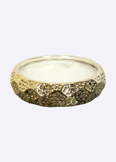 Bougie parfumée contenant métal martelé 2 mèches