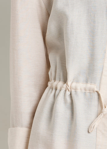 Surchemise boutonnée ceinturée Beige