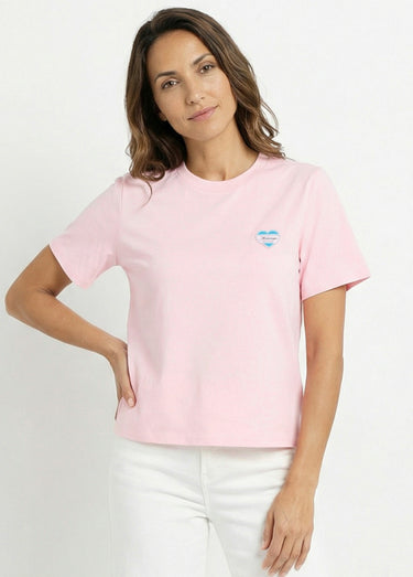 T-shirt manches courtes patch cœur Good Rose