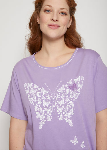 Chemise de nuit courte manches courtes Parme