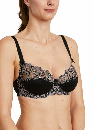 Soutien-gorge brodé avec armatures Noir