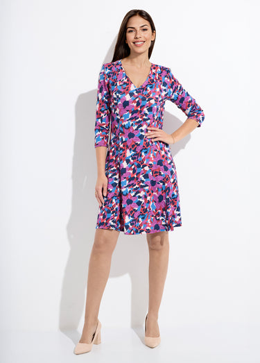 Robe imprimée chaude droite courte Imprime/Bleu