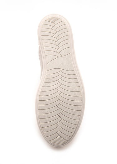Baskets cuir lacets et zip, semelle confort Gris Argent