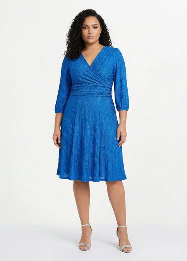 Robe courte pailletée cache-coeur Bleu