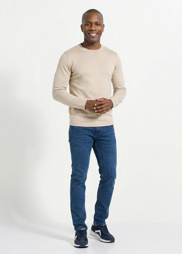 Pull en fine maille avec col montant Beige