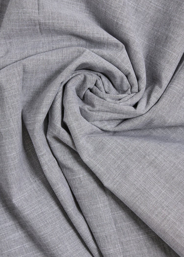 Coupon tissu aspect chambray tramé clair Gris