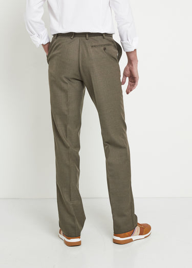 Pantalon ceinture ajustable invisible tissu sergé laine Kaki