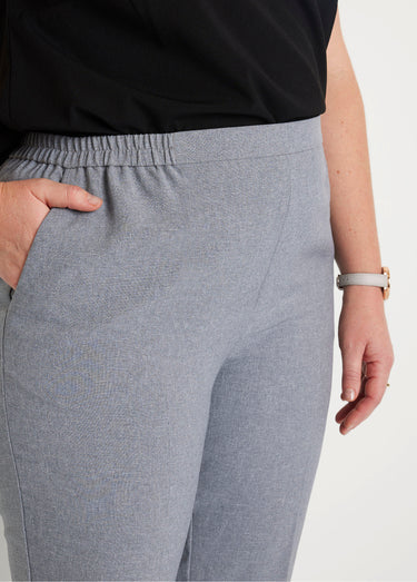 Pantalon droit ceinture semi-élastiquée Argent
