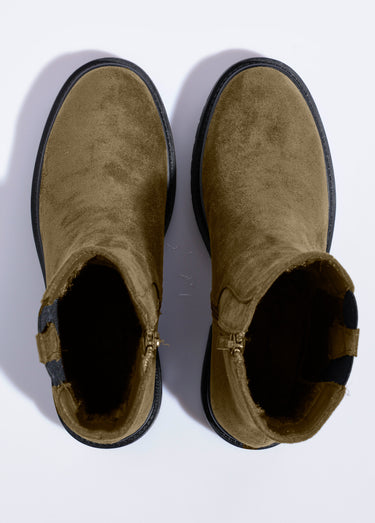 Boots Chelsea avec semelle crantée Kaki