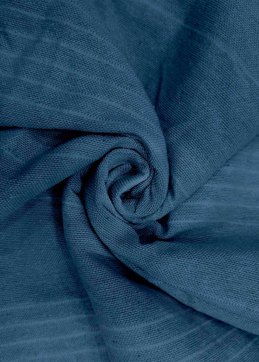 Jeté de canapé bachette coton, motif lignes Bleu