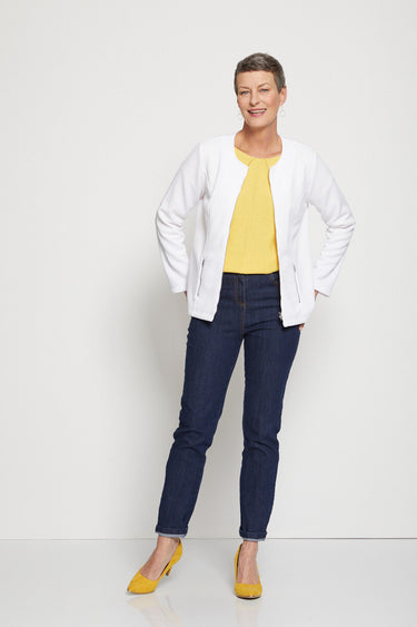 Veste cintrée sans col Blanc