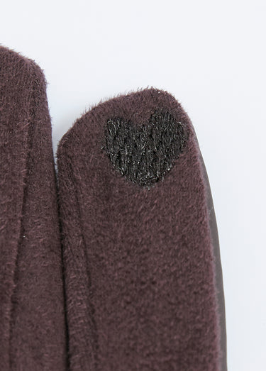 Gants tactiles bi-matière velouté et imperméable Marron