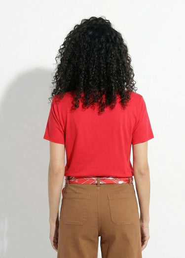 T-shirt à message manches courtes Rouge