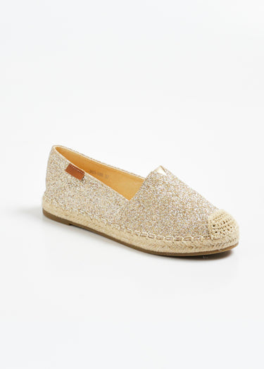 Espadrilles pailletées avec semelle corde Dore
