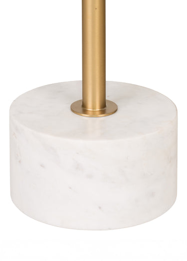 Table d'appoint basse, laiton et marbre Blanc / Laiton