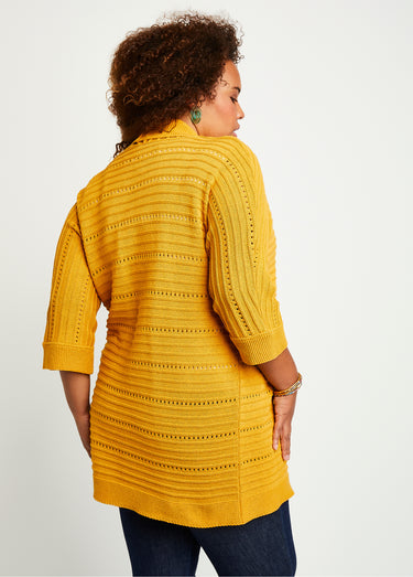 Gilet long ajouré coupe confort Miel