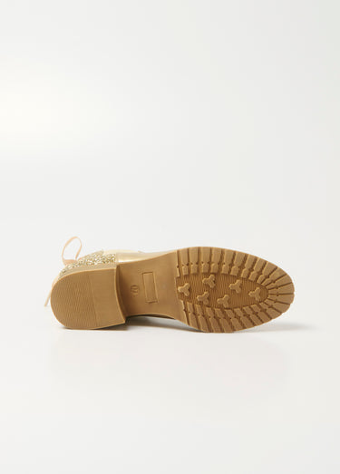 Boots Chelsea talon fantaisie avec nœud Dore