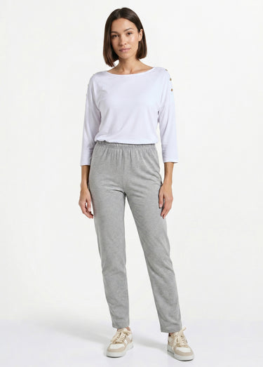 Legging coton stretch taille élastiquée Chine Gris