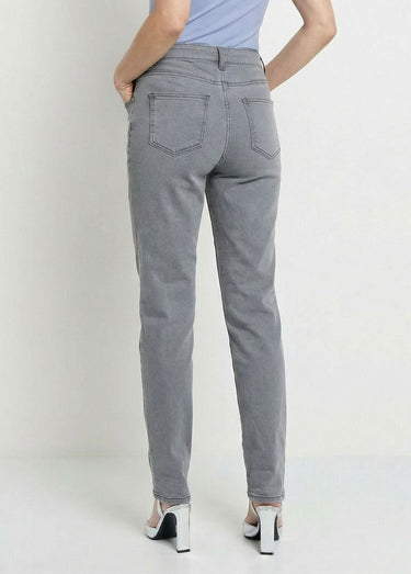 Jean taille haute coupe droite Gris