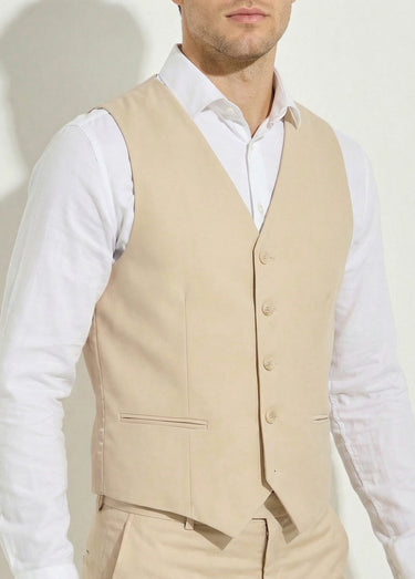 Gilet de costume chic sans manches Beige