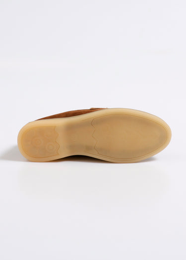 Mocassin en suédine et semelle antiderapante Camel