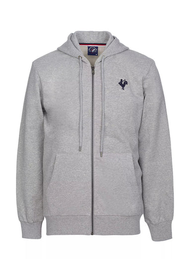Sweat shirt zippé à capuche, kangourou Gris