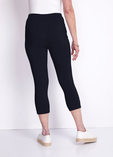 Legging court coton uni ou imprimé Marine